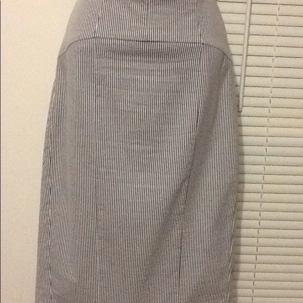 Light blue and white striped skirt